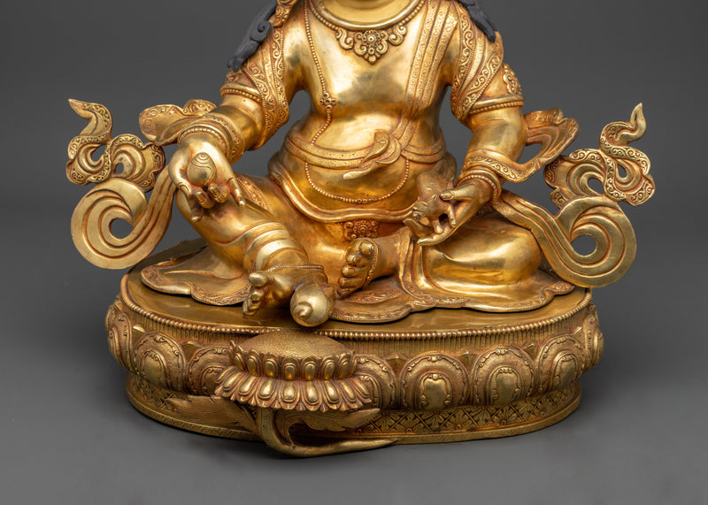 Dzambhala Deity Statue | 24K Gold Gilded Copper Masterpiece