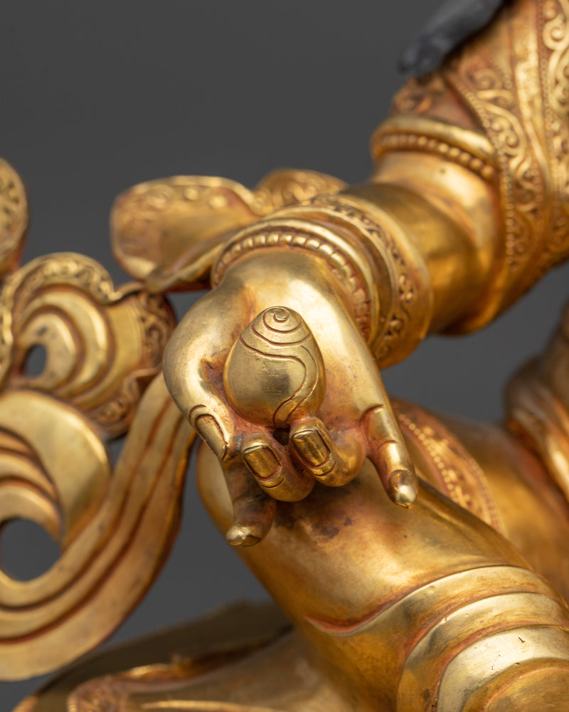 Dzambhala Deity Statue | 24K Gold Gilded Copper Masterpiece