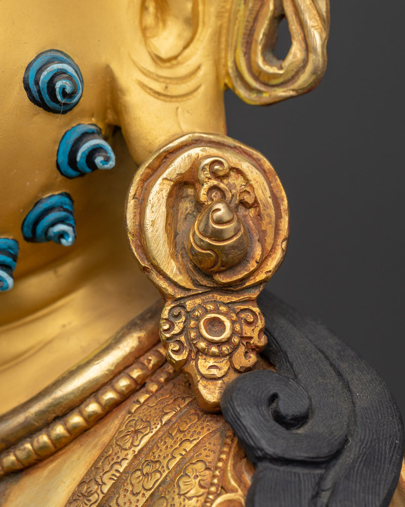 Dzambhala Deity Statue | 24K Gold Gilded Copper Masterpiece