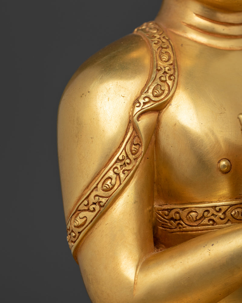 Nagarjuna Figurine | 24K Gold Gilded Copper Statue