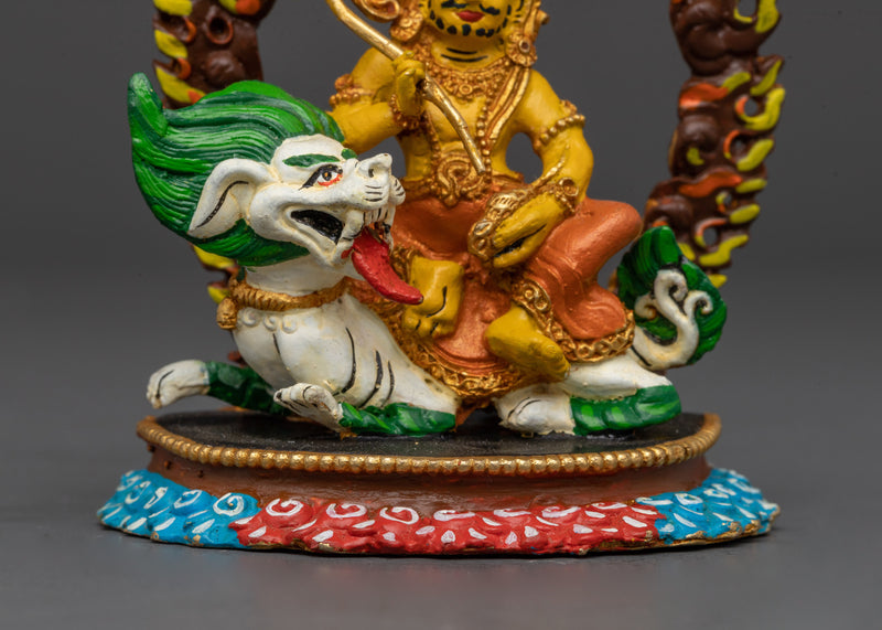 Namtoshe Holding Khatvanga | 3.5 Inches Gold Electroplated Copper Statue