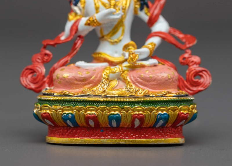 Gold Electroplated Vajrasattva for Shrine | 2.6 Inches Miniature Buddha