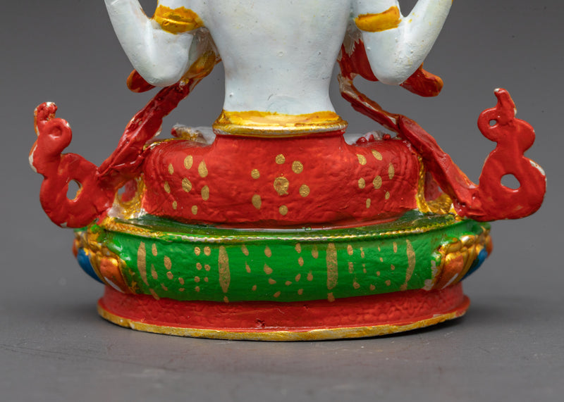 Compassionate Sacred Chenrezig Figurine | 2.8 Inches Gold Electroplated Statue