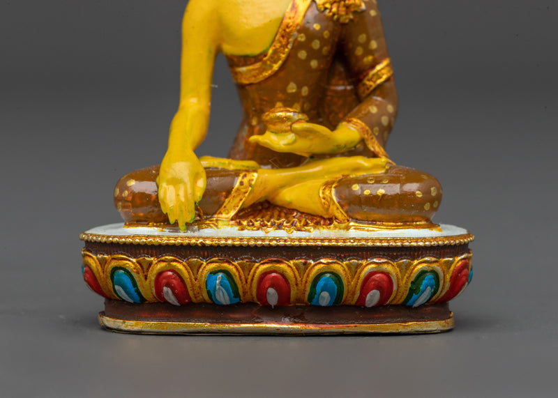 Shakyamuni Buddha in Earth Touching Mudra | Oxidized Gold Electroplated Statue