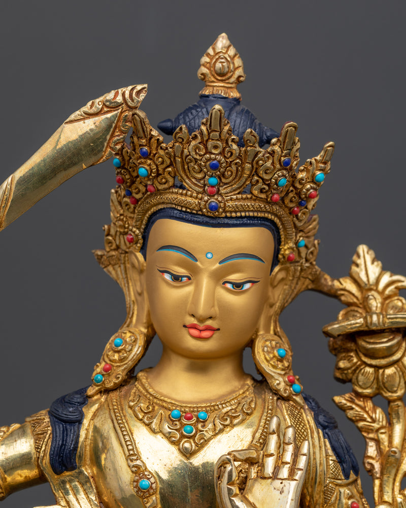 The Bodhisattva of Wisdom Manjushree | Hand-crafted Nepalese Artwork