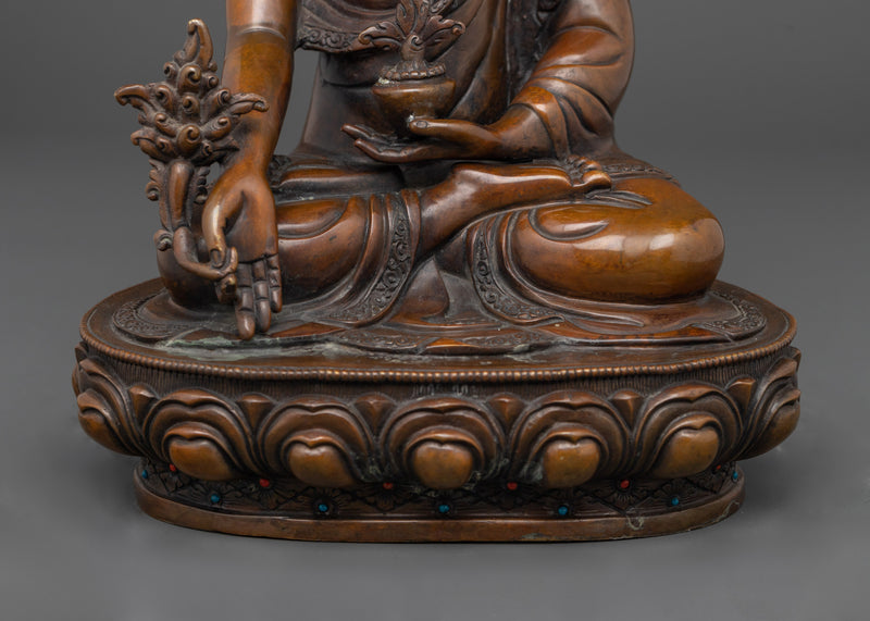 Source of Compassion Medicine Buddha Statue | The Supreme Healer Oxidized Scuplture