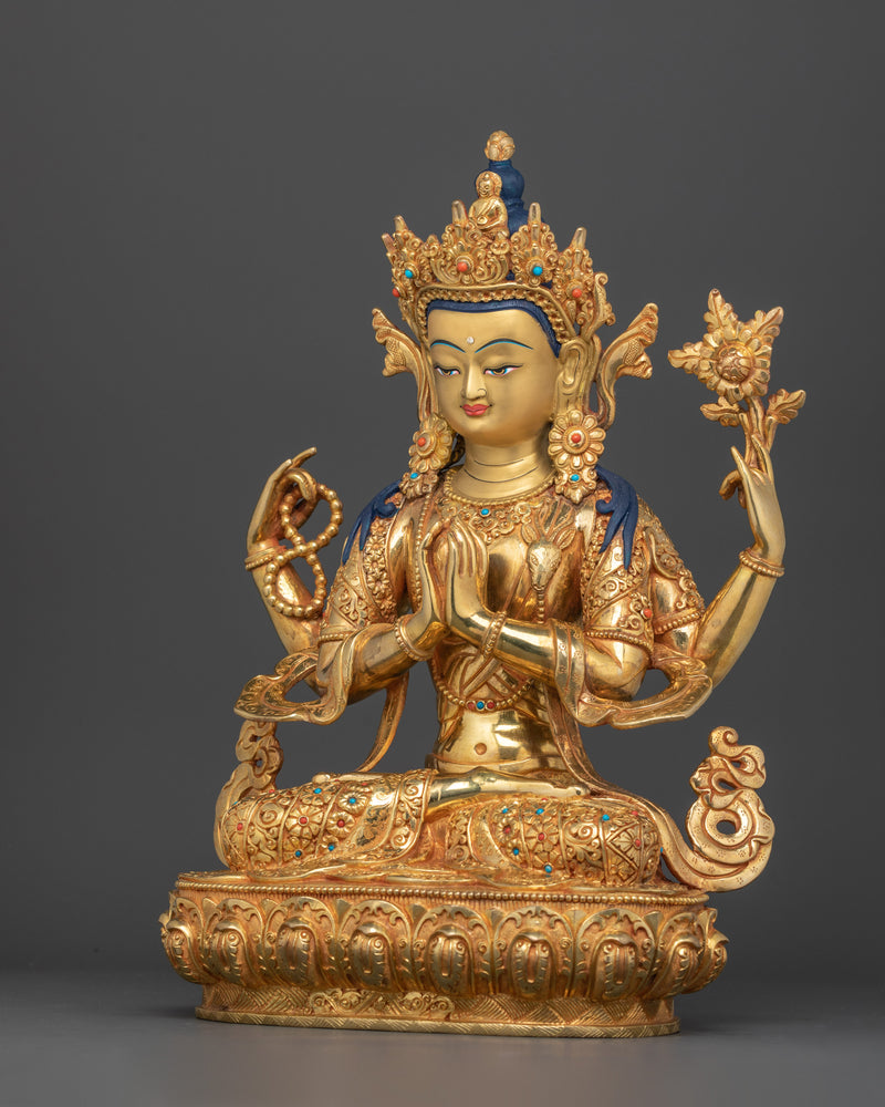 24k-gold-gilded-chenrezig-figurine