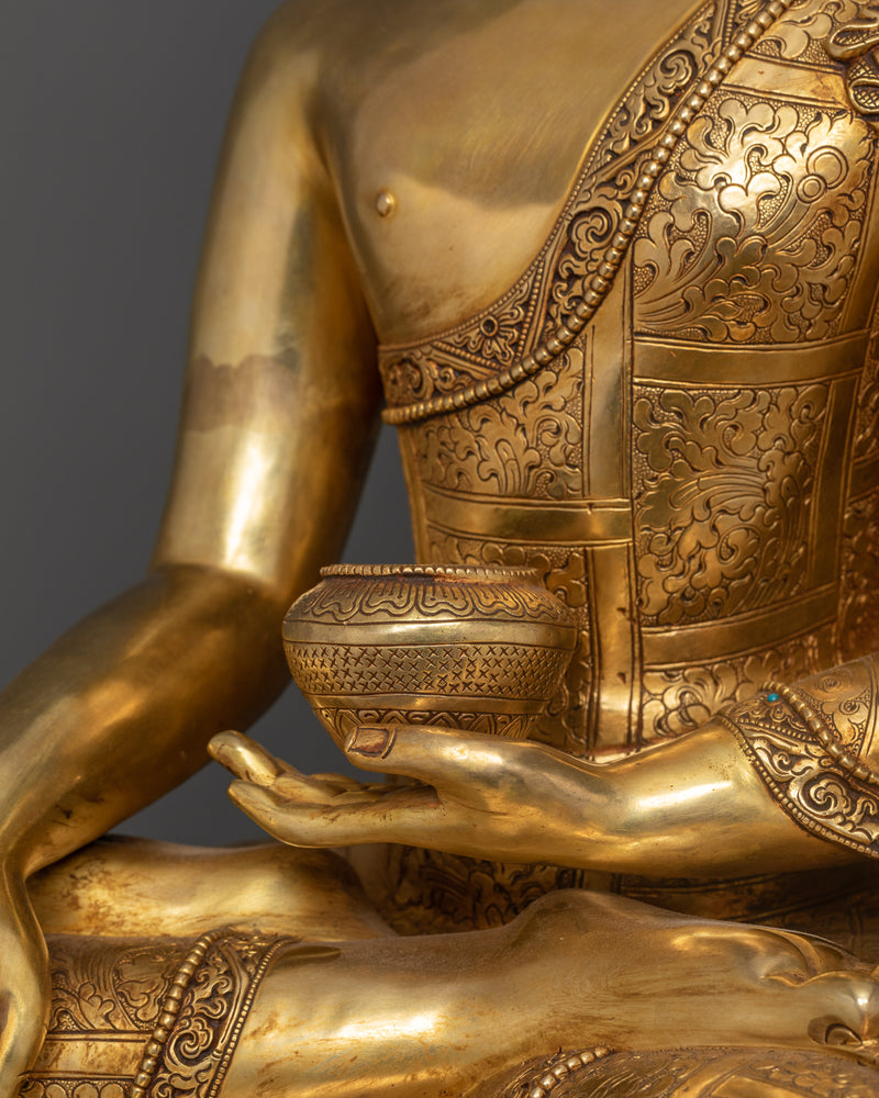 Shakyamuni Buddha Sacred Rupa | 24K Gold Gilded Copper Sculpture