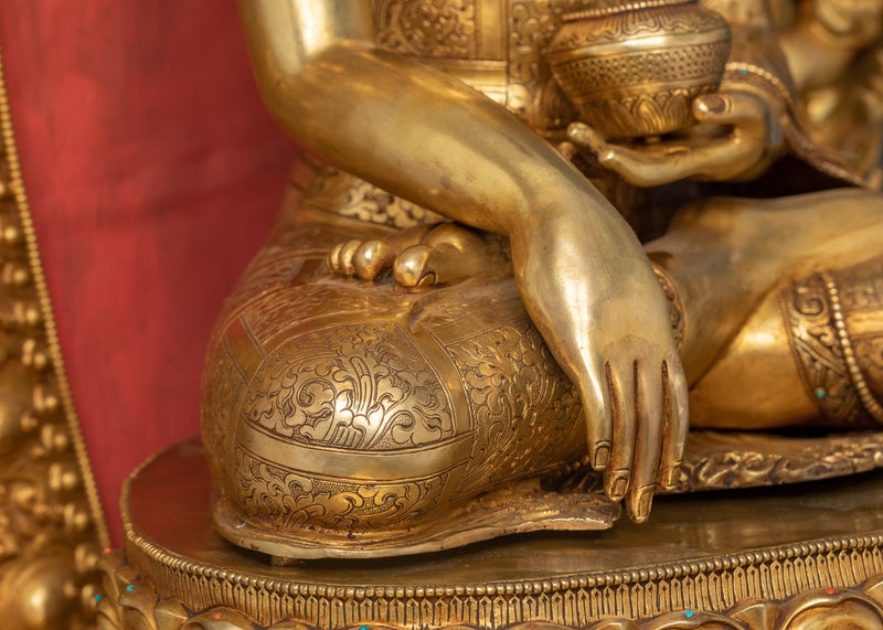 Shakyamuni Buddha Sacred Rupa | 24K Gold Gilded Copper Sculpture