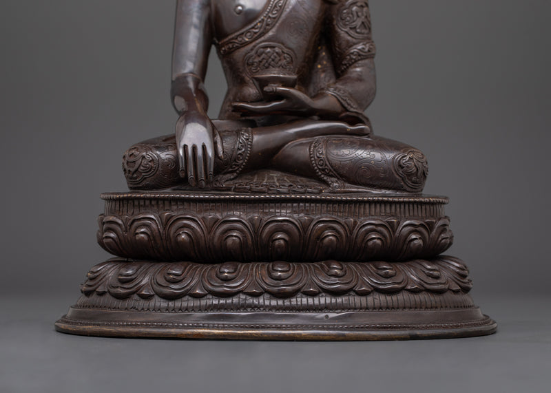 Oxidized Shakyamuni Buddha Statue | Unique Spiritual Art