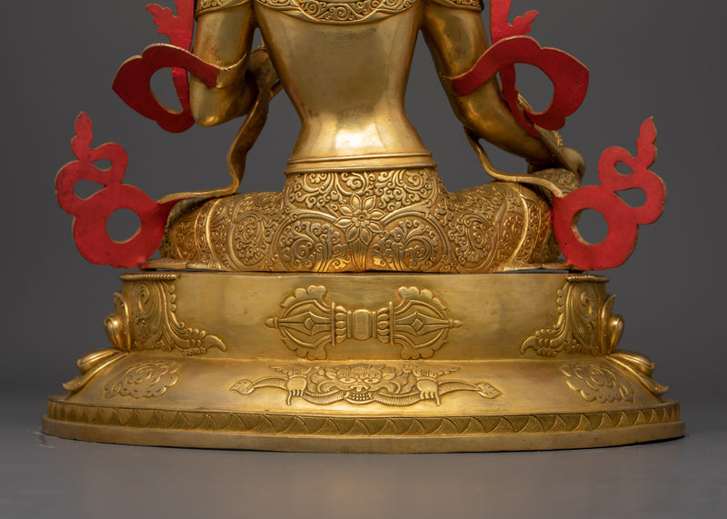 Hand-Sculpted Green Tara | The Compassionate Deity in 24K Gold