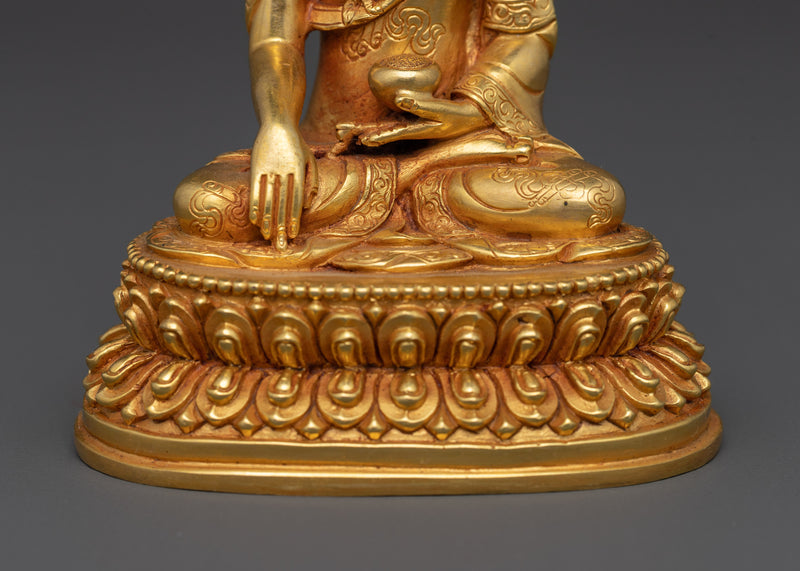 Shakyamuni Buddha Enlightened Being | Handcrafted 24K Gold Gilded Statue