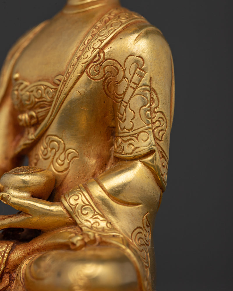 Shakyamuni Buddha Enlightened Being | Handcrafted 24K Gold Gilded Statue