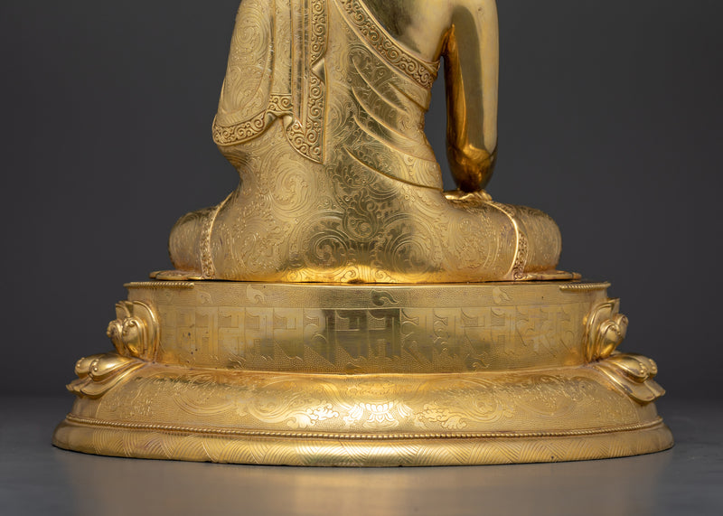 Shakyamuni Dharma Buddha Statue | 24K Gold Gilded Tibetan Copper Art