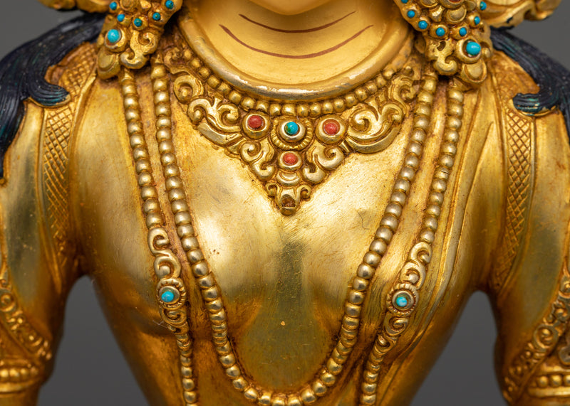 24K Gold Gilded Prajna Paramita Figurine | Dharma Bodhisattva