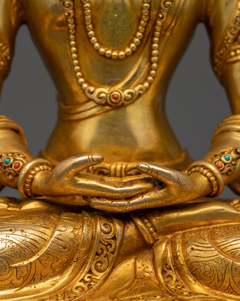 24K Gold Gilded Prajna Paramita Figurine | Dharma Bodhisattva