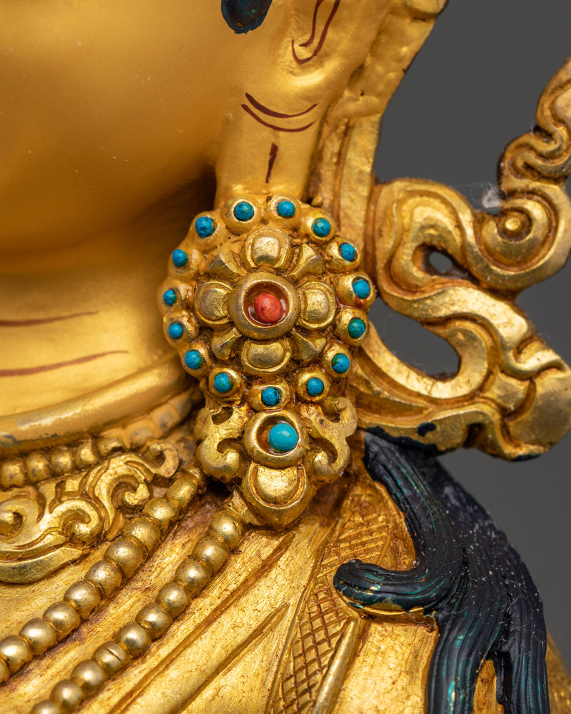 24K Gold Gilded Prajna Paramita Figurine | Dharma Bodhisattva