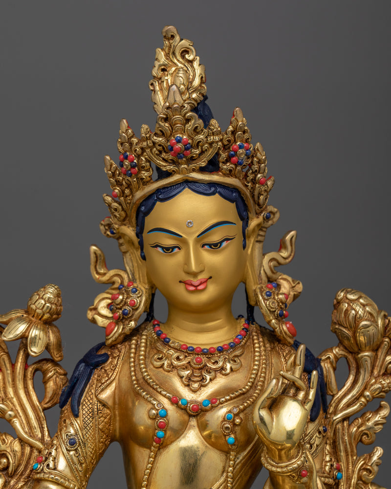 Buddhist Green Tara Figurine | The Compassionate Mother of Liberation