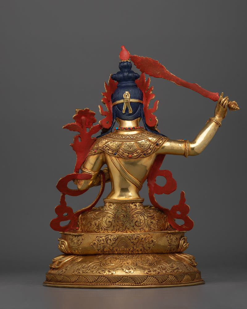 Manjushri Buddha of Knowledge | Handcrafted Tibetan Copper Statue