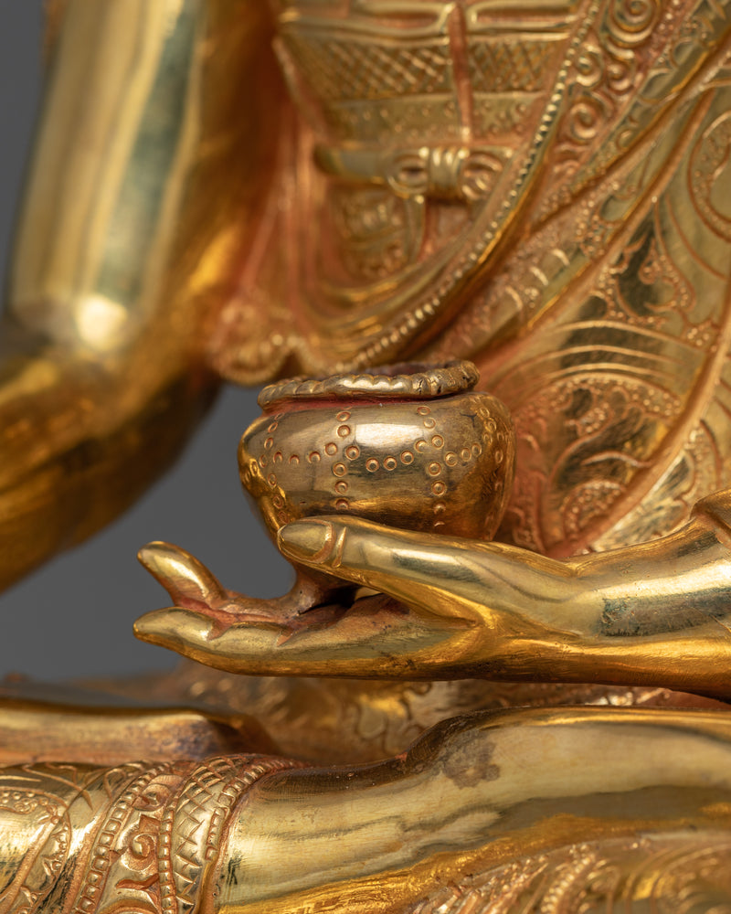 Master of Compassion Shakyamuni | 24K Gold Gilded Enlightened One Statue