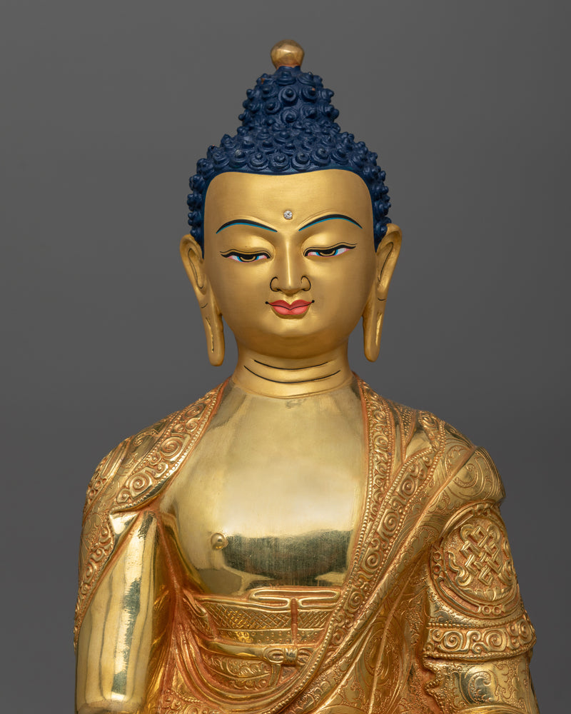 Master of Compassion Shakyamuni | 24K Gold Gilded Enlightened One Statue