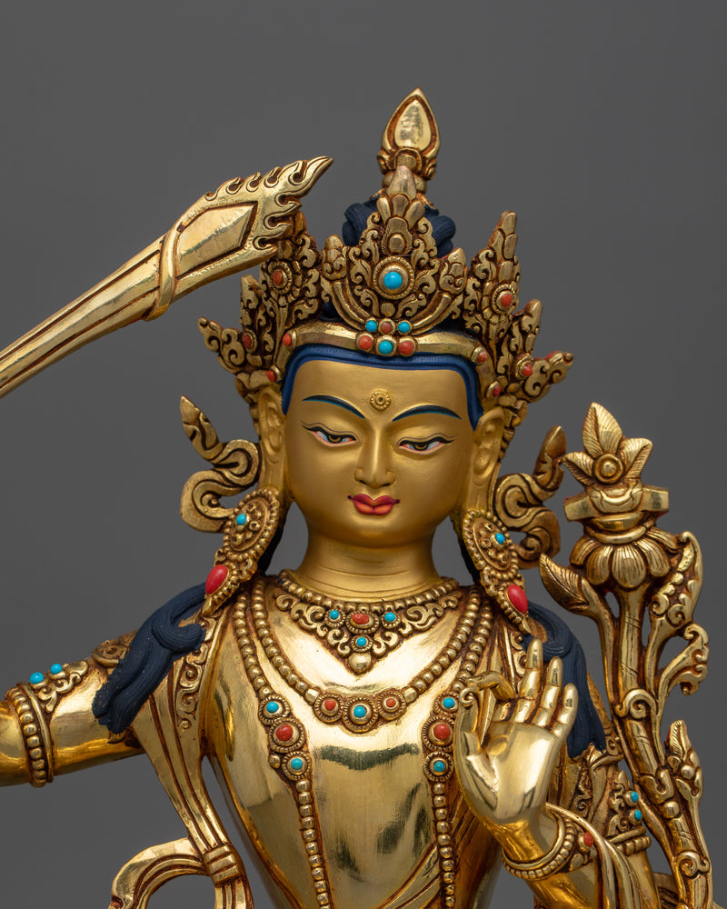 Handmade Bodhisattva Manjushri Statue | Wisdom and Enlightenment