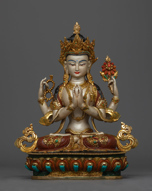 Bodhisattva Chenrezig Mantra Tibetan Statue