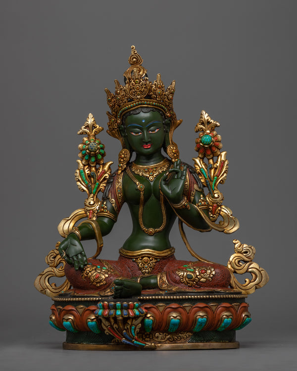 Green Tara Tibetan Statue