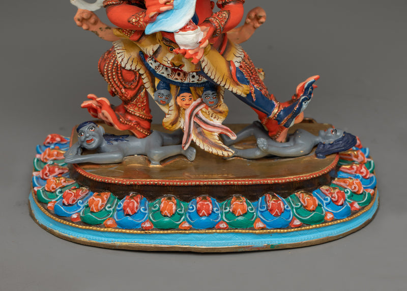 Guru Dragpo with Consort Statue | Wrathful Protector Deity of Tibetan Buddhism