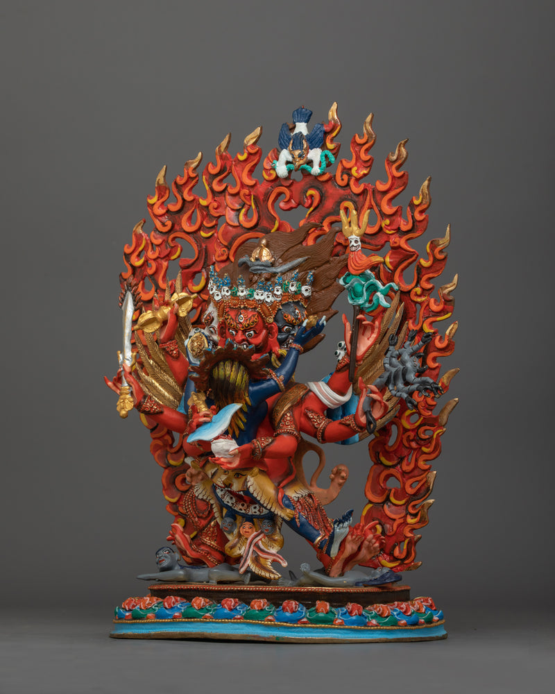 Guru Dragpo with Consort Statue | Wrathful Protector Deity of Tibetan Buddhism