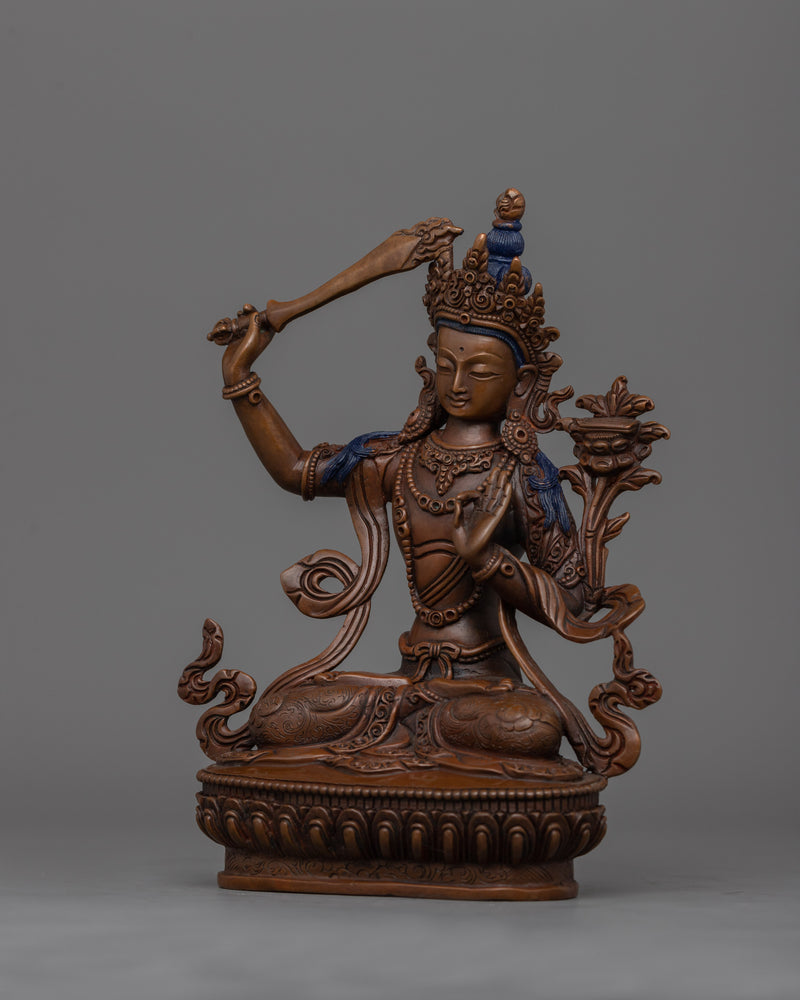 Wisdom Oxidized Manjushri Statue | The Bodhisattva of Wisdom