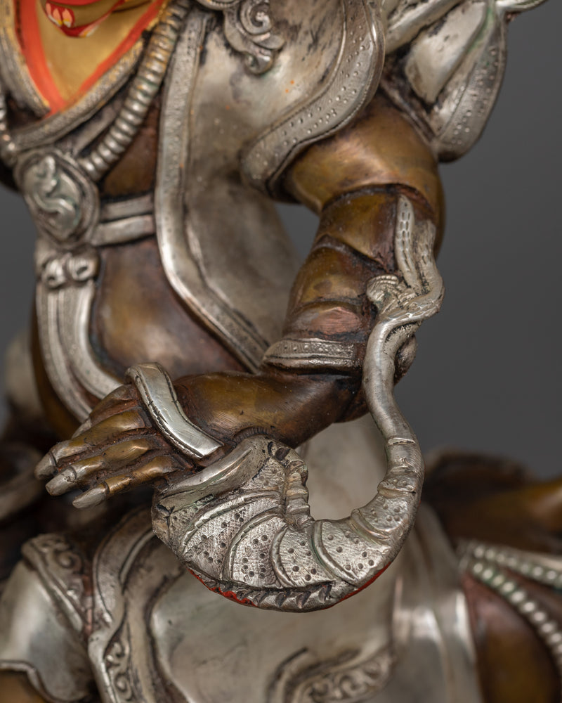 Damchen Garwa Nagpo Statue | Gold and Oxidized Copper Sculpture