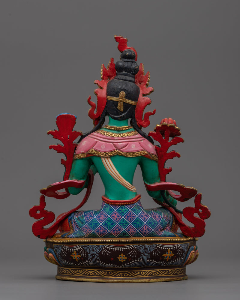 Compassionate Green Tara Yoga Decor | Tibetan Art and Craftsmanship