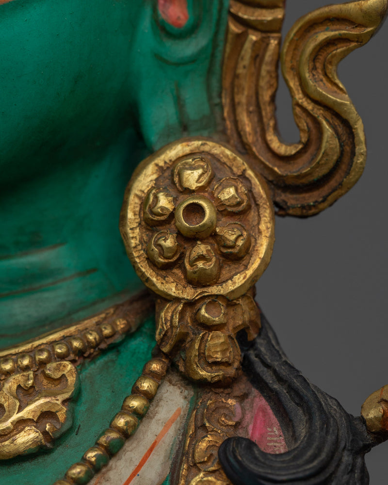 Compassionate Green Tara Yoga Decor | Tibetan Art and Craftsmanship