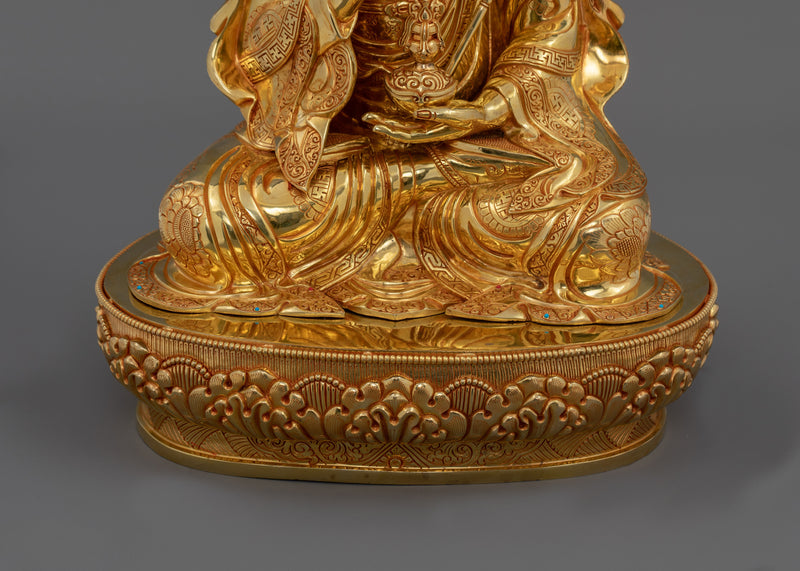 Hand-Carved Semi-Wrathful Guru Tsokye Dorje Statue | Enlightened Guru