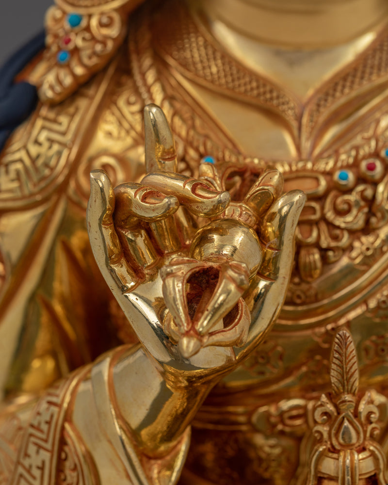 Hand-Carved Semi-Wrathful Guru Tsokye Dorje Statue | Enlightened Guru