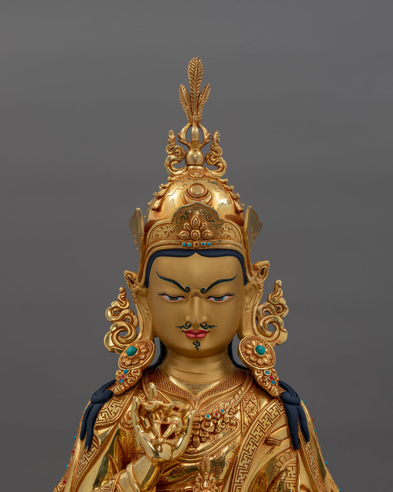 Hand-Carved Semi-Wrathful Guru Tsokye Dorje Statue | Enlightened Guru