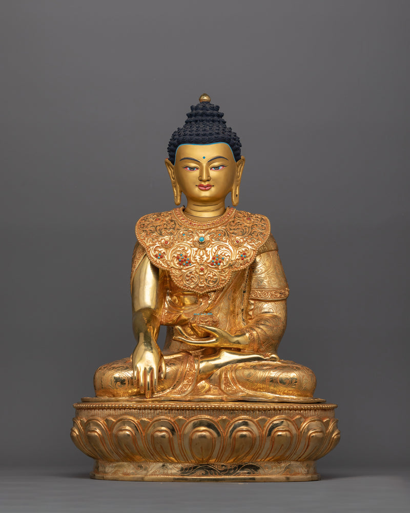 Hand-Carved Crown Buddha Shakyamuni Figure | The Sage of Shakya Clans