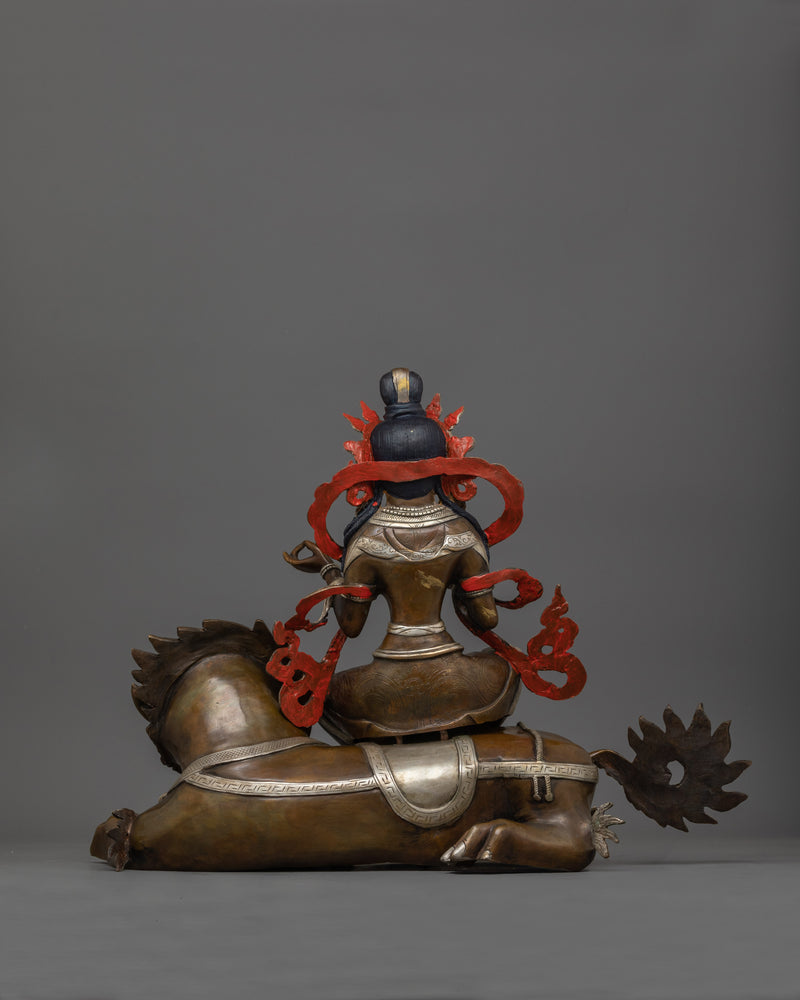 Hand-Carved Serene Bodhisattva Statue | Spiritual Dharma Art