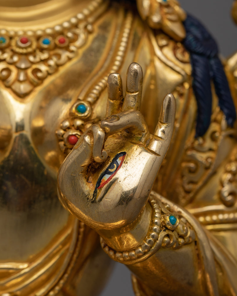 Hand-Carved Tibetan Sita Tara (White Tara) Statue | Compassionate Tara