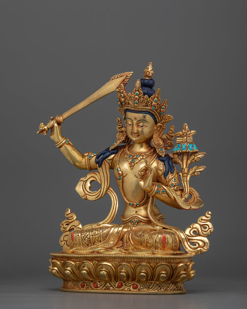 Tranquil Manjushri Sculpture | Symbol of Wisdom and Peace