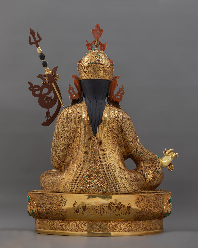 Traditional Tibetan Guru Rinpoche Statue | Religious Buddhist Art for Meditation & Spiritual Growth