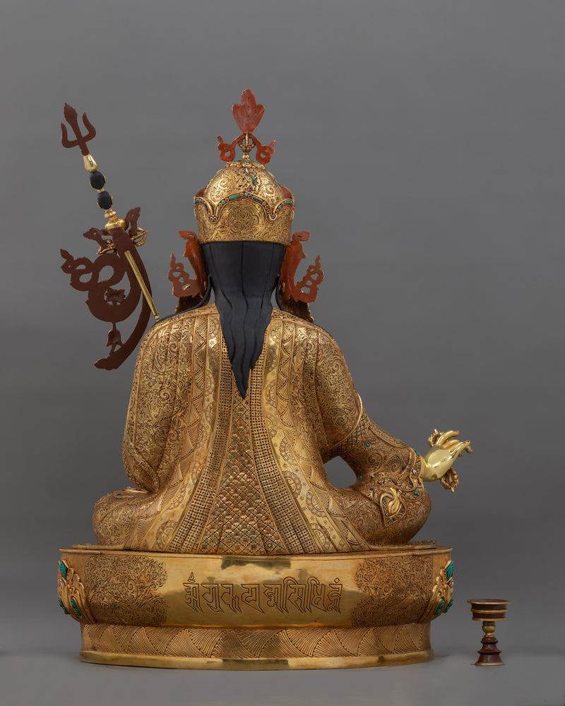 Traditional Tibetan Guru Rinpoche Statue | Religious Buddhist Art for Meditation & Spiritual Growth