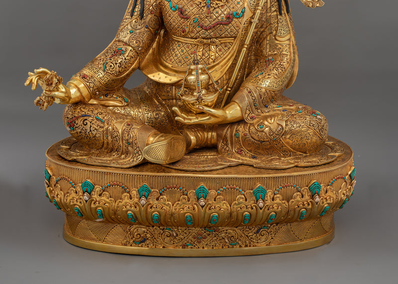 Traditional Tibetan Guru Rinpoche Statue | Religious Buddhist Art for Meditation & Spiritual Growth