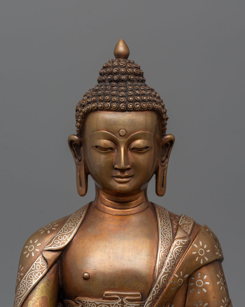 Sakyamuni Buddha of Compassion | Artisan Copper Statue for Meditation and Serenity