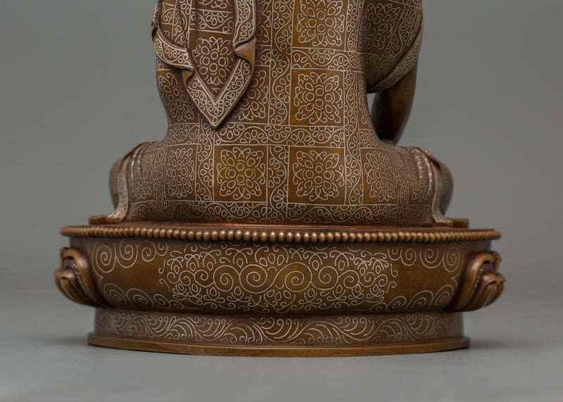 Awakening Shakyamuni Buddha Statue | Copper & Silver Sculpture for Spiritual Reflection