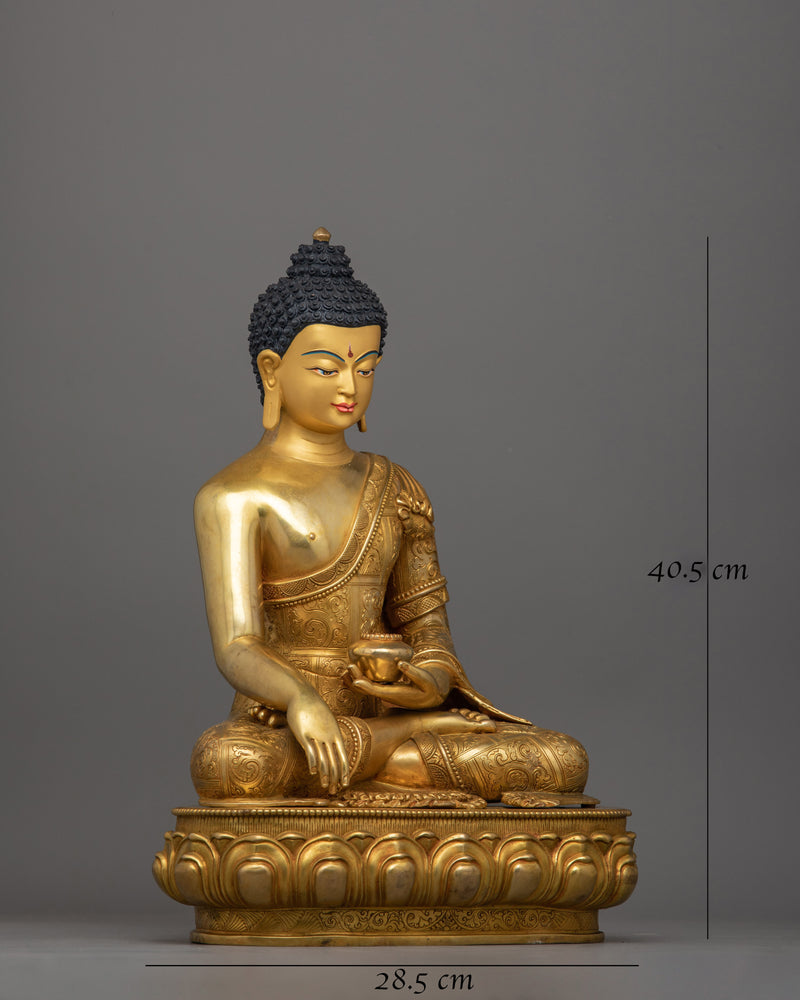 24K Gold Gilded Shakyamuni Buddha In Lotus Posture | Tibetan Buddhist art, Home decor