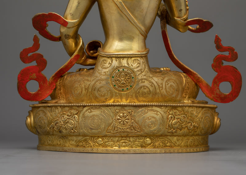 Sacred Vajrasattva Meditation figure | 24K Gold Gilded & Gemstone Art |  Spiritual Decor