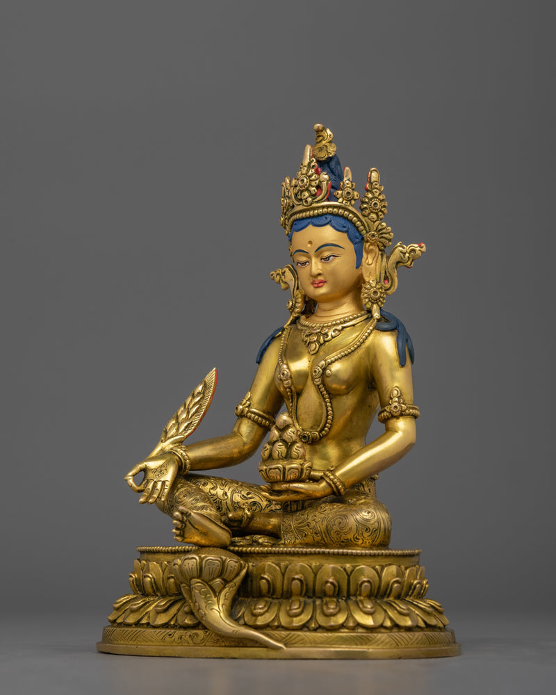 Handcrafted Buddhist Ksitigarbha Statue |Sacred Bodhisattva Copper Art for Meditation