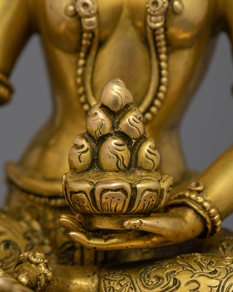 Handcrafted Buddhist Ksitigarbha Statue |Sacred Bodhisattva Copper Art for Meditation